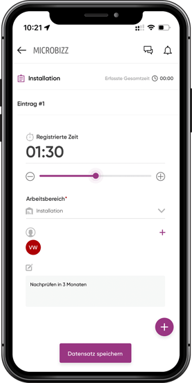 Microbizz Arbeitszeiterfassung