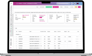computer der viser faktureringsmodulet