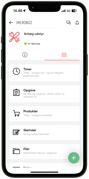 Utstyrsmodulen på iphone